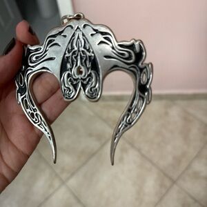 Artistic Silver and Black Keychain